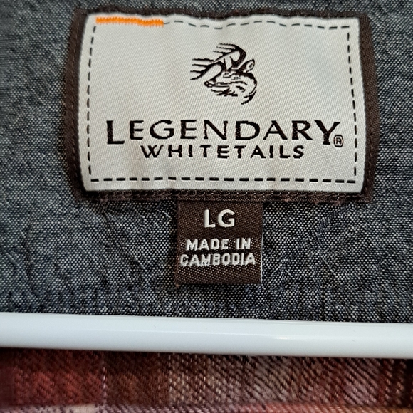 Legendary Whitetails Brown Orange Pumpkin Spice Flannel Button Up Womens Size L - Picture 4 of 11